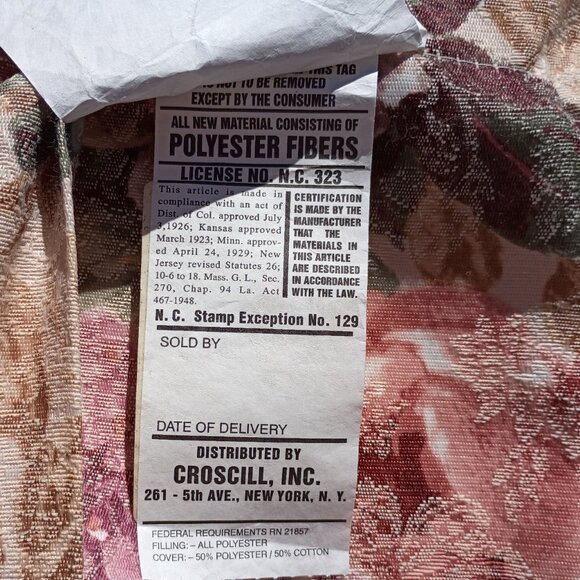 CROSCILL Cotswold Boudoir Throw Pillow Cover Sham Vintage Floral Cabbage Roses - Picture 7 of 8